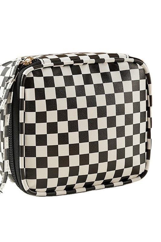 Mini Checkered Zip-up Pouch